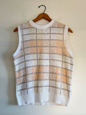 Vintage grid knitted vest, Cady Hogan, size M